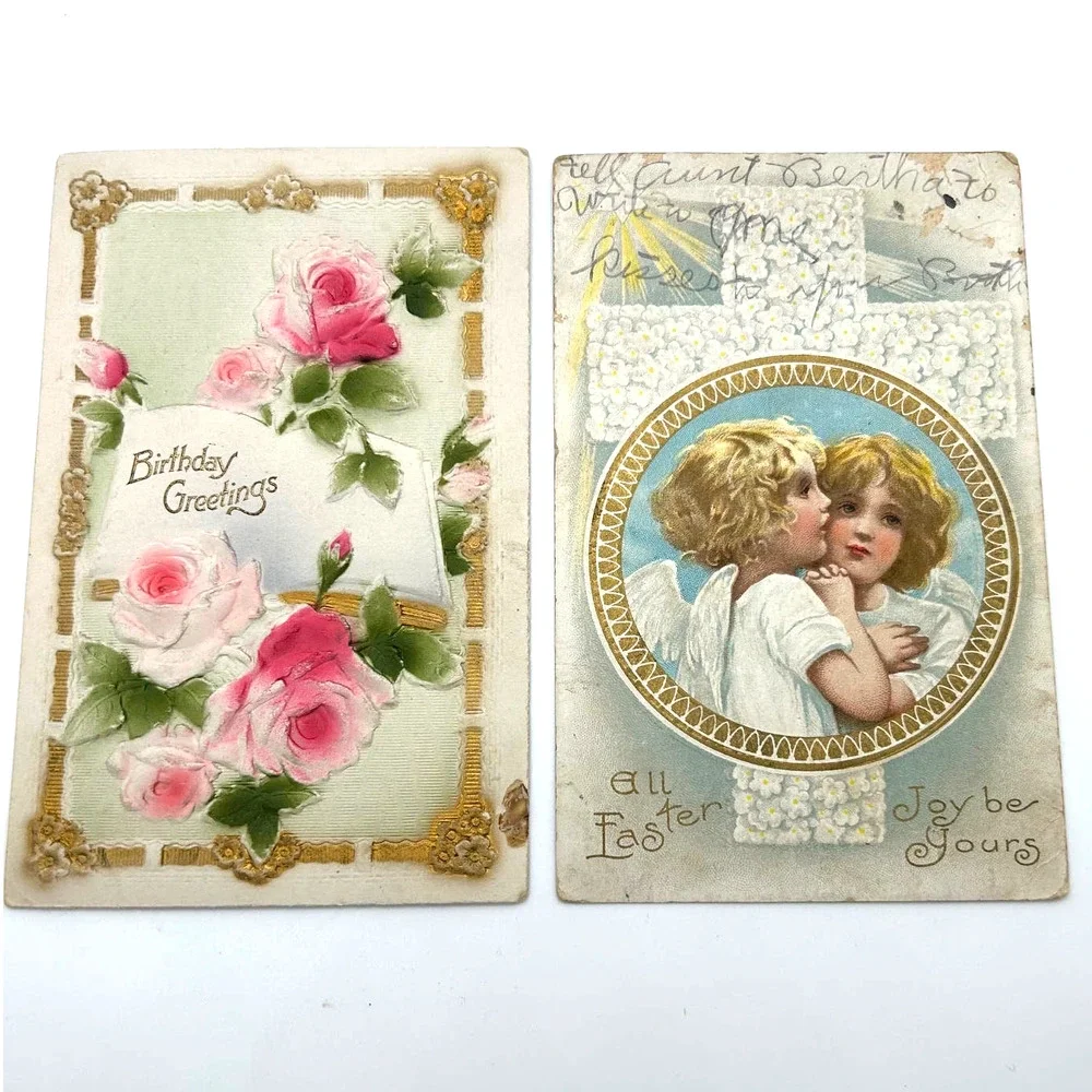 Antique Embossed Postcards Printed in Germany Lot of 5‎